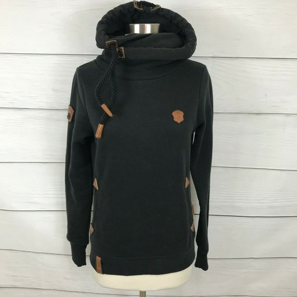 Naketano Tops - Naketano Darth VIII Black Hoodie Pullover Women's Size Small S Drawstring Casual